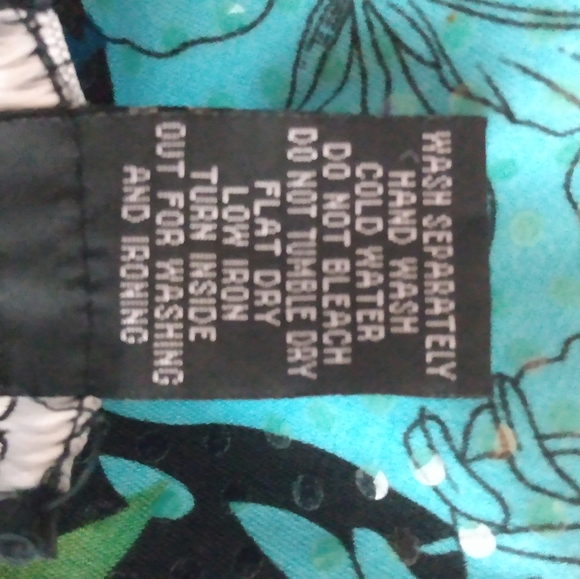 Morgan Cole M Turquoise Lime Zip Front Stretch Top - Picture 4 of 4